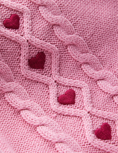 Cable Knitted Skirt-Formica Pink