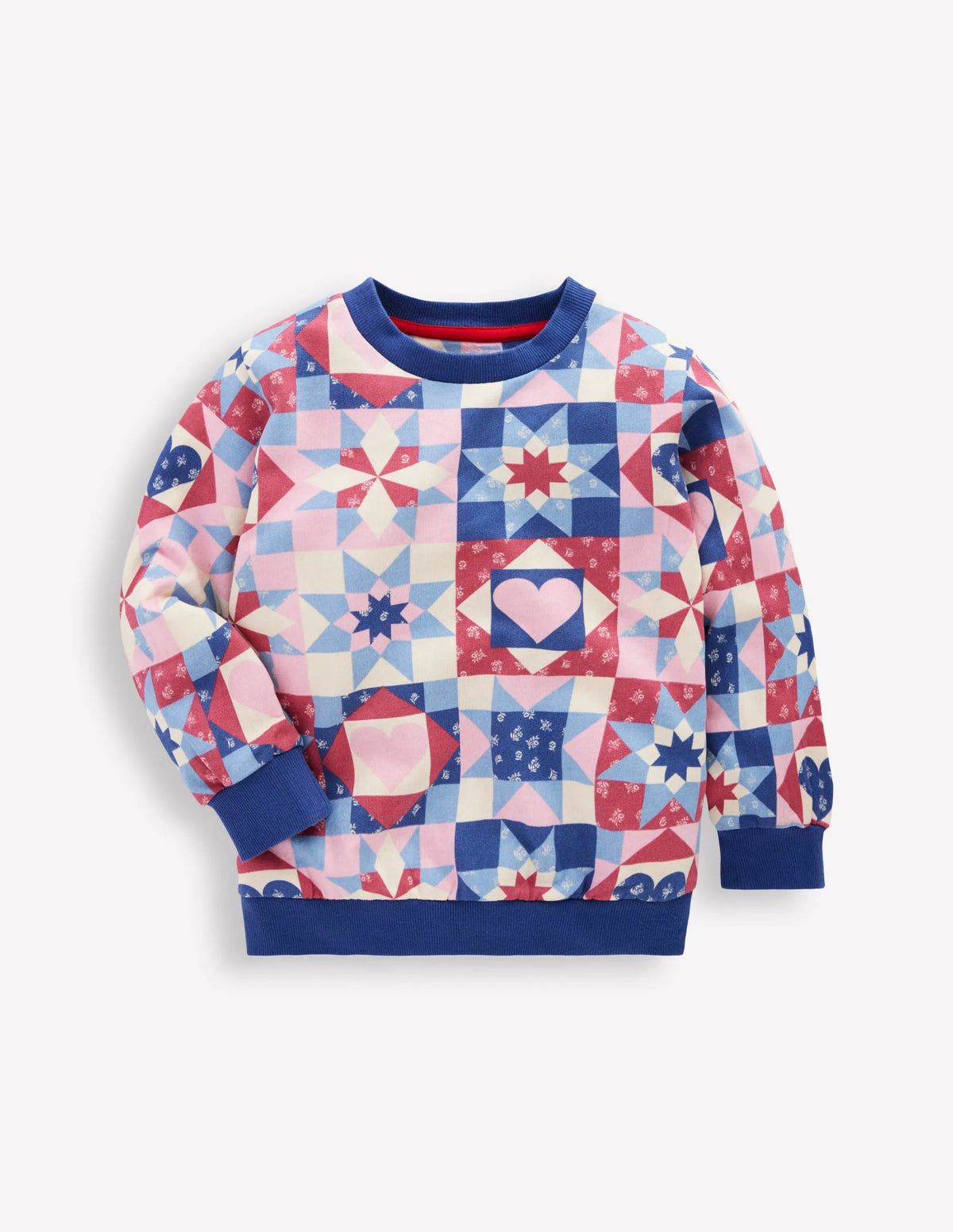 Printed Sweatshirt-Alaskan Blue Patchwork