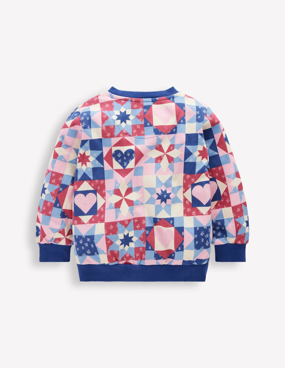 Printed Sweatshirt-Alaskan Blue Patchwork