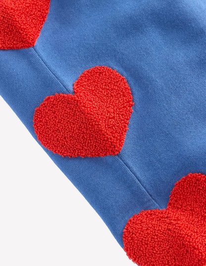 Bobbie Appliqué Sweatpants-Bluejay Hearts