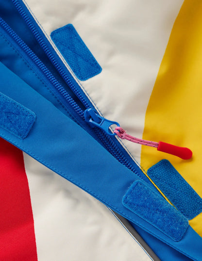 All-Weather Waterproof Coat-Multi Rainbow Stripe