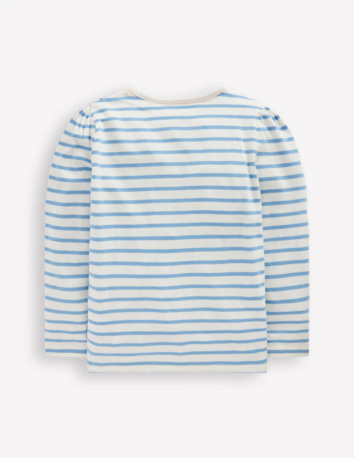Puff Sleeve Appliqué T-shirt-Soft Ivory/Glacier Blue
