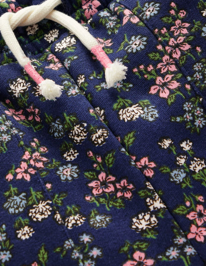 Wide Leg Printed Sweatpants-Starboard Blue Meadow Floral