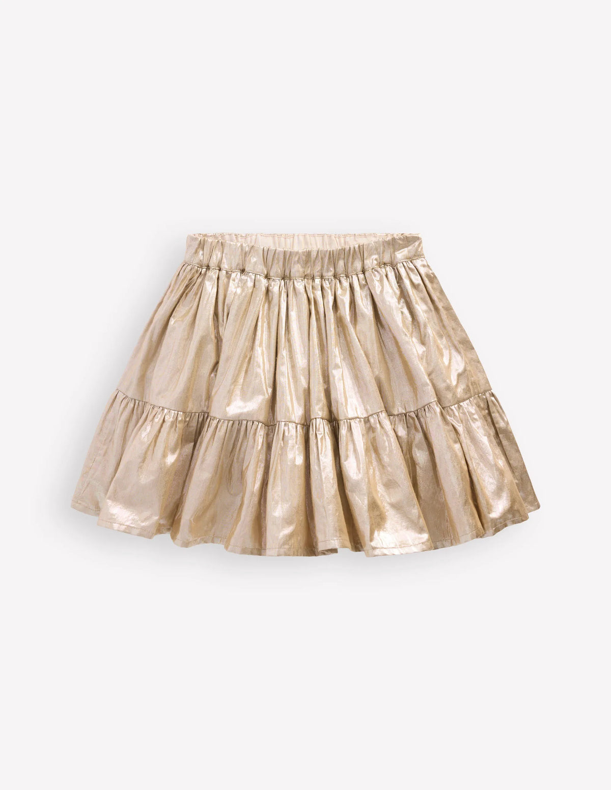Metallic Tiered Skirt-Gold Metallic