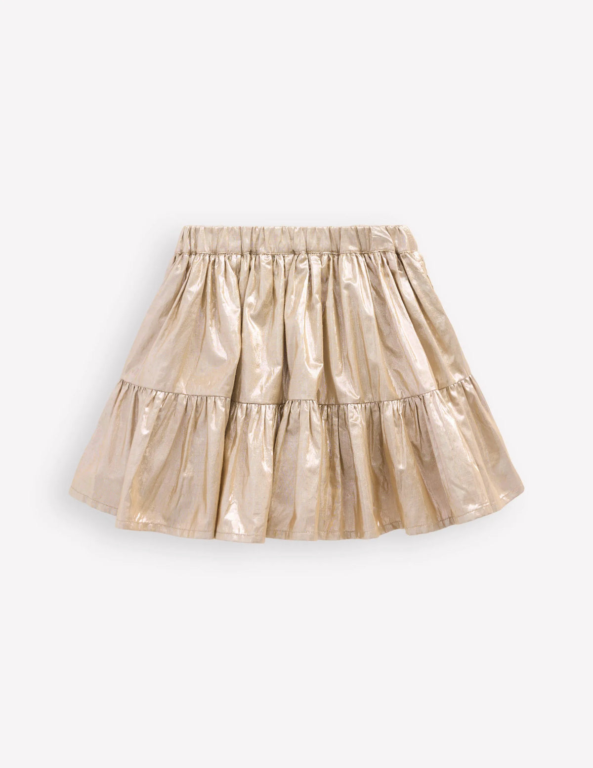 Metallic Tiered Skirt-Gold Metallic