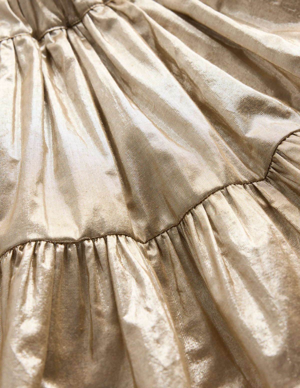 Metallic Tiered Skirt-Gold Metallic