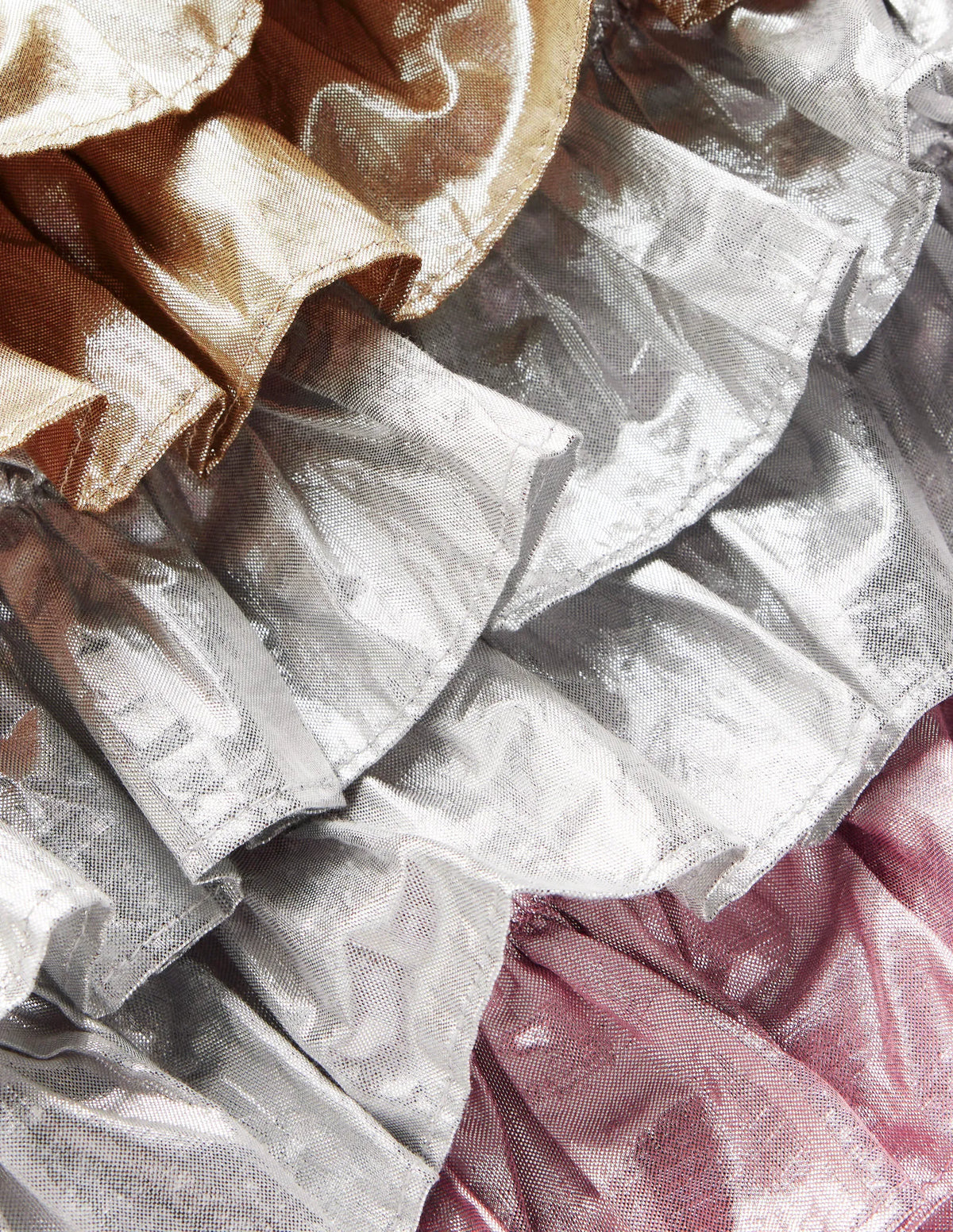 Metallic Tiered Jacket-Metallic Colourblock