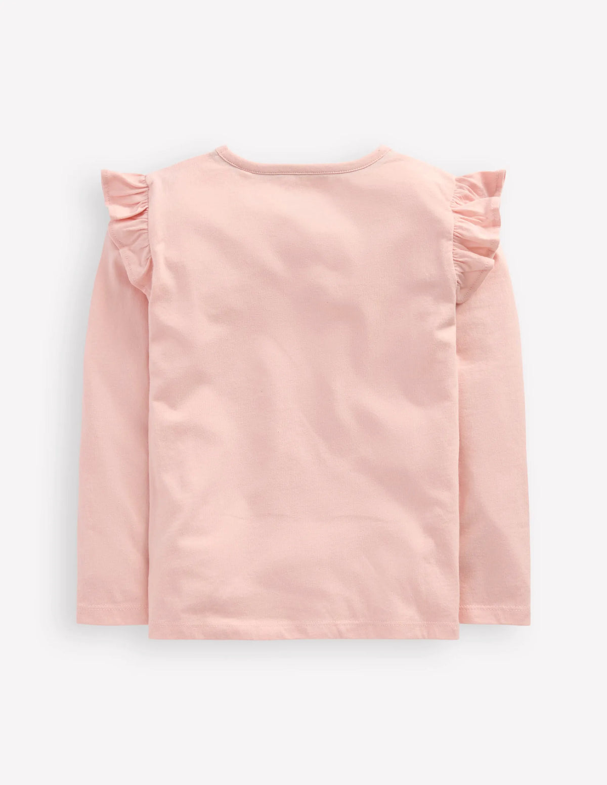 Frill Sleeve Appliqué T-shirt-Chalk Pink Christmas Tree