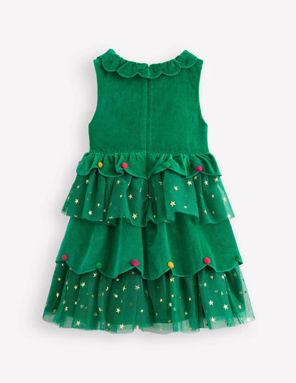 Christmas Tree Tulle Dress-Shady Green