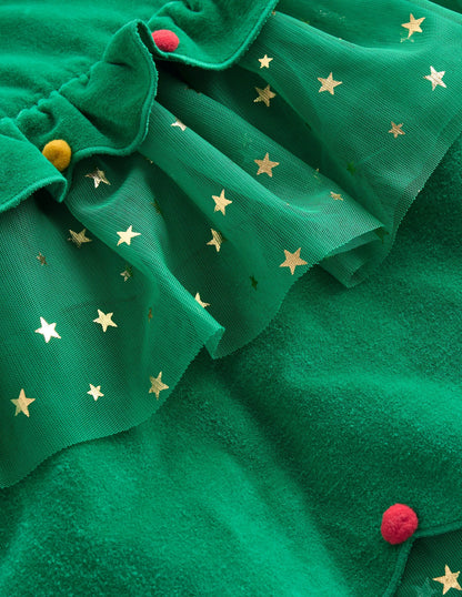 Christmas Tree Tulle Dress-Shady Green