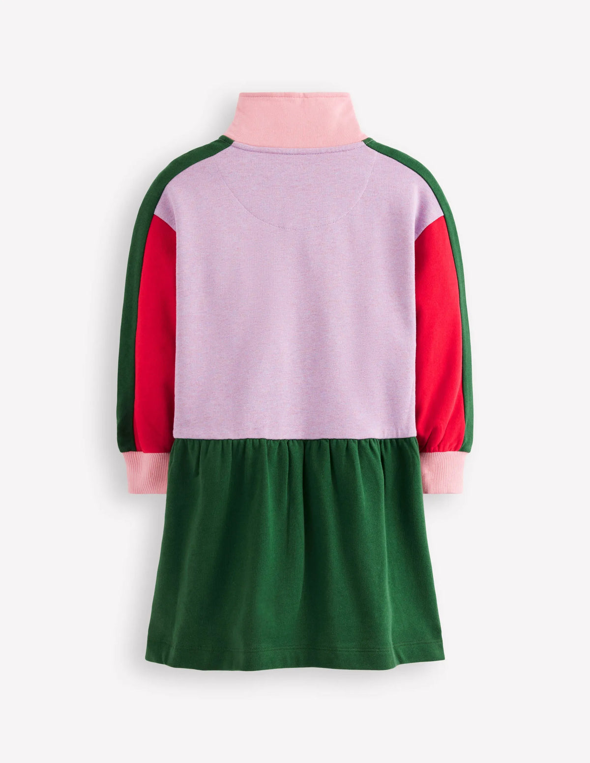 Half Zip Sweat Dress-Colour Block Marl