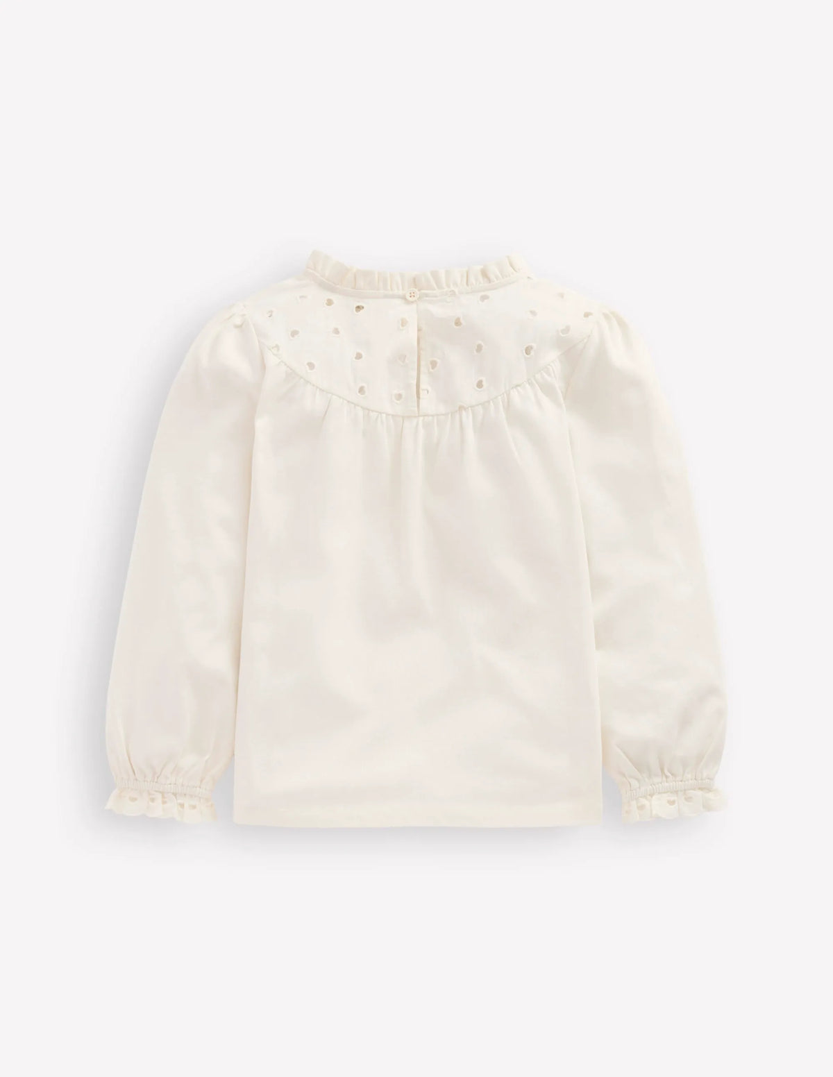 Jersey Heart Broderie Top-Soft Ivory
