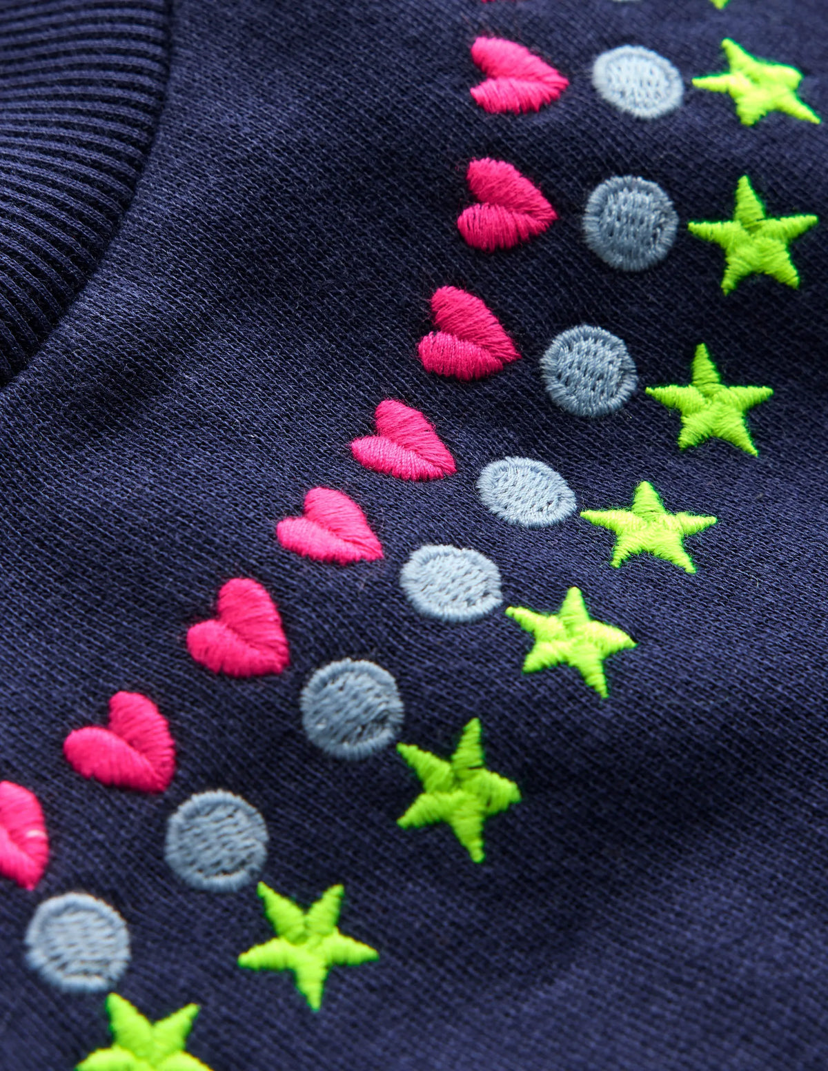 Embroidered Sweatshirt-College Navy Embroidery