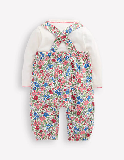 Jersey Overalls Set-Rose Pink Flowerbed