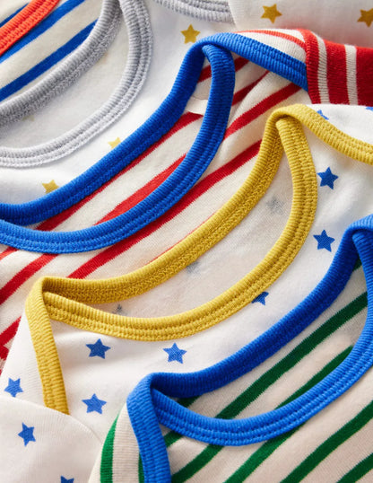 Striped 5 Pack Bodies-Multi Stripes/Stars