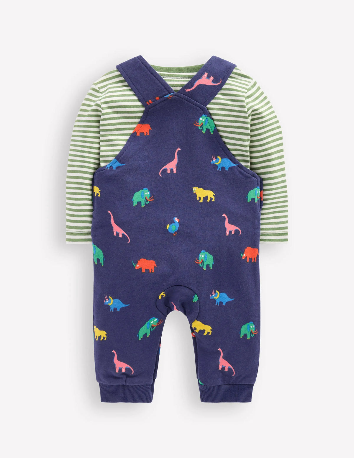 Jersey Overalls Set-Multi Prehistoric Animals