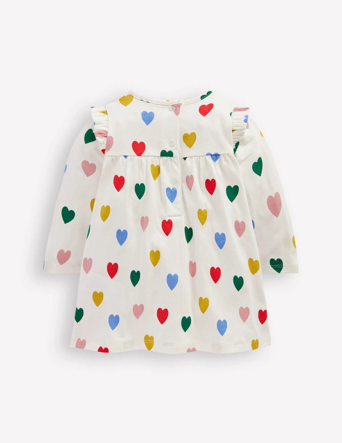Printed Jersey Dress-Rainbow Hearts
