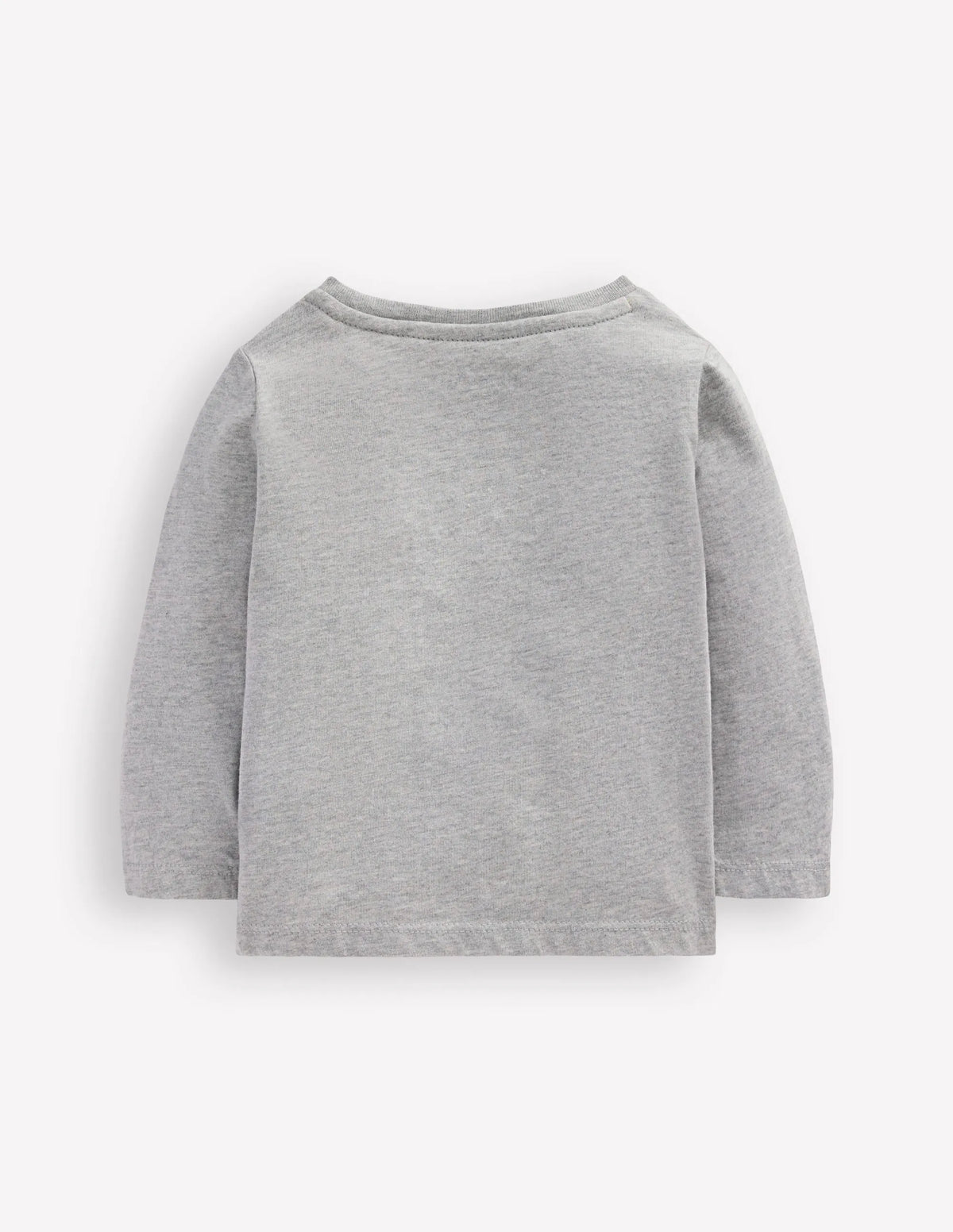 Long Sleeve Appliqué T-Shirt-Grey Marl Apples