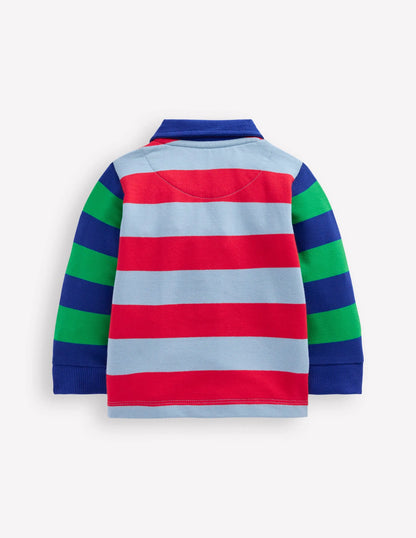 Jersey Sweat Rugby Shirt-Multi Stripes