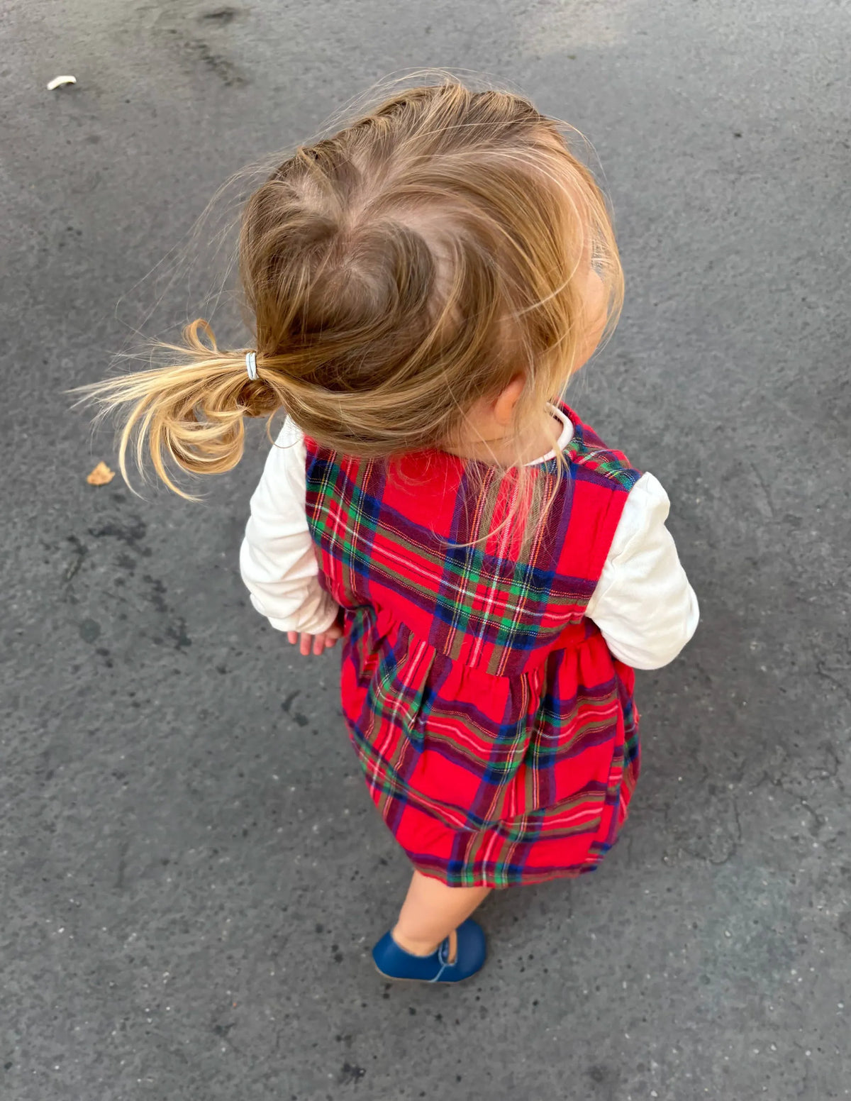 Woven Pinny Dress Set-Red Check