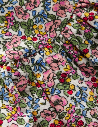 Yoke Detail Woven Dress-Coconut Berry Floral