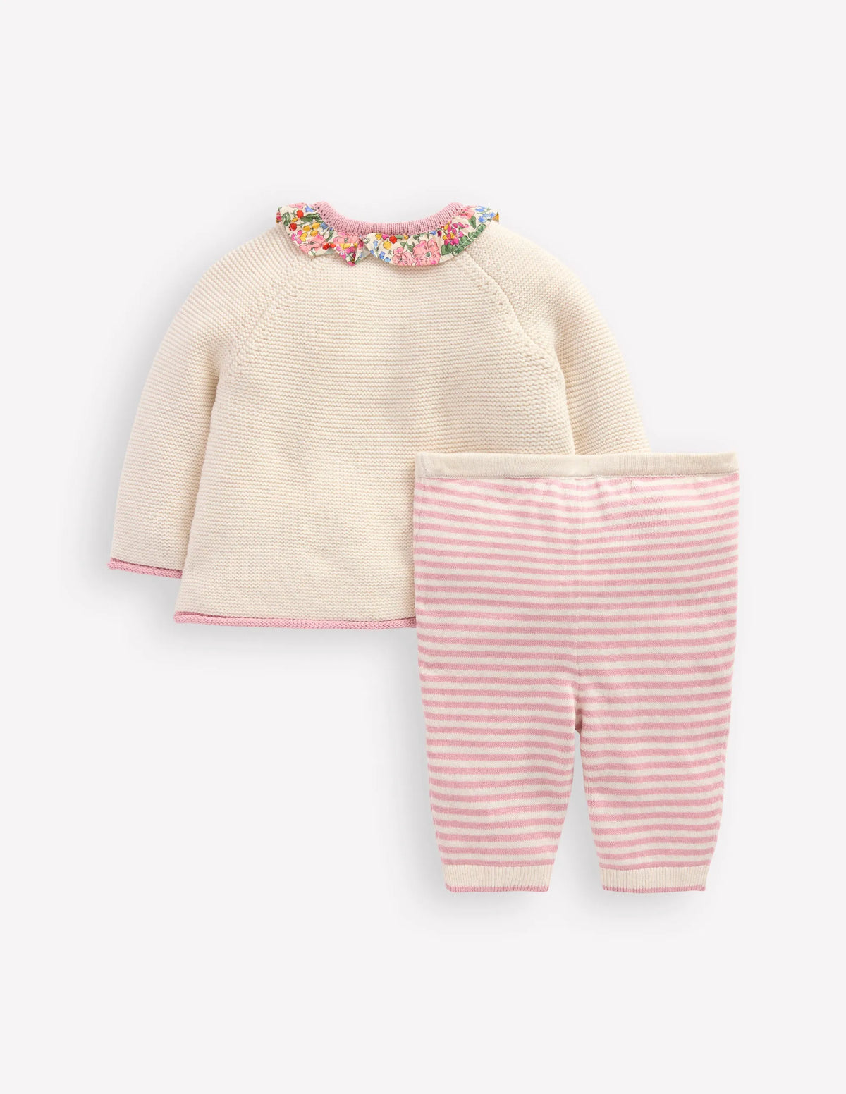 Appliqué Knitted Play Set-Ecru Marl Hearts
