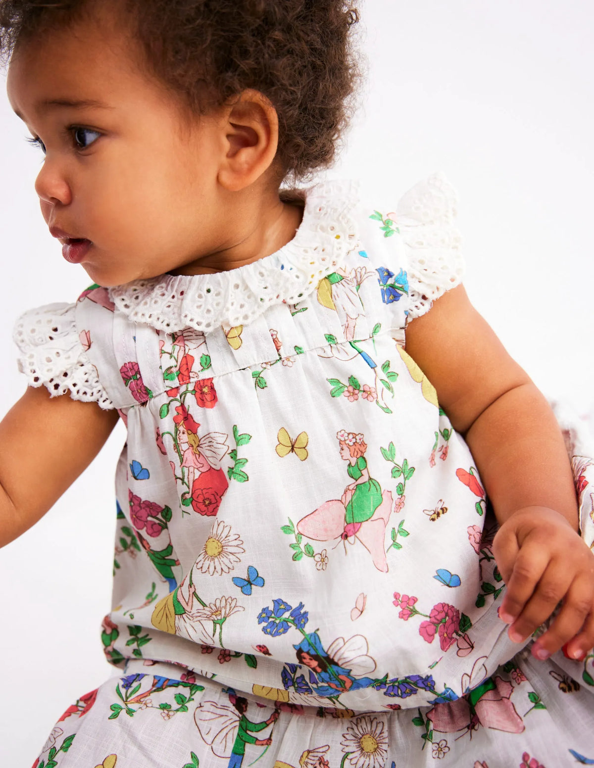 Broderie Ruffle Dress-Coconut Milk Fairies