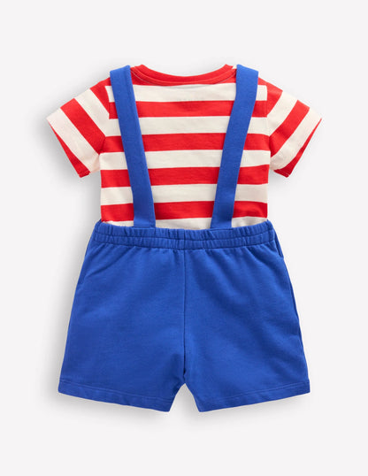 Boucle Jersey Overalls Set-Navy Fruit