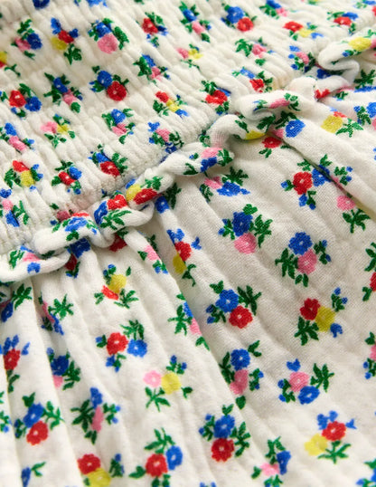 Double Cloth Dress-Soft Ivory Ditsy