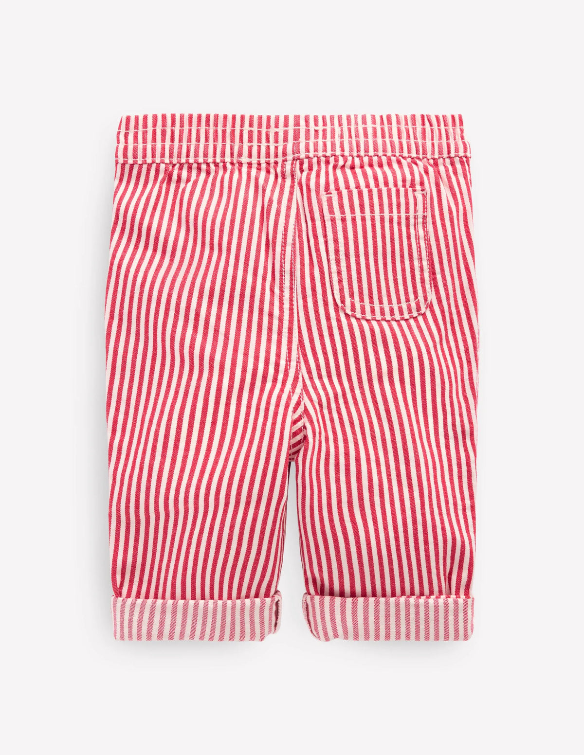 Woven Pull Ons-Soft Ivory/Poppy Red