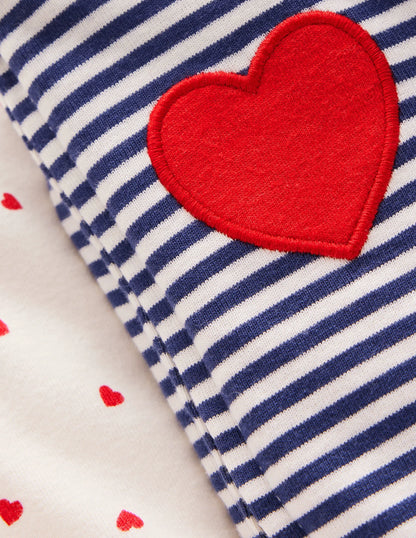 Twin Pack Rompers-Starboard Blue Stripe