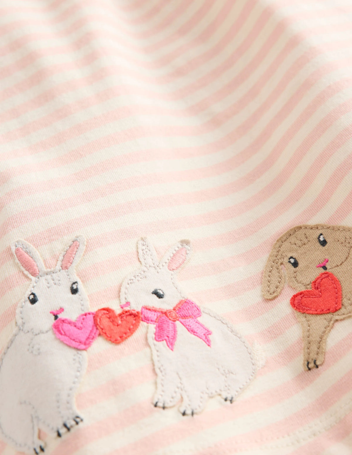 Jersey Logo Dress Set-Chalk Pink Bunnies