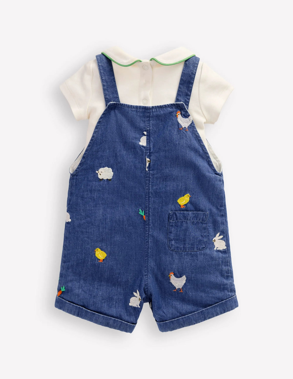 Embroidered Overalls Set-Denim Easter Embroidery