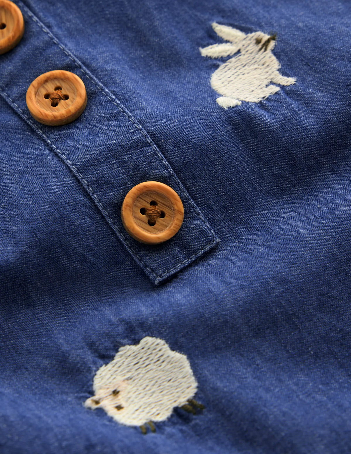 Embroidered Overalls Set-Denim Easter Embroidery