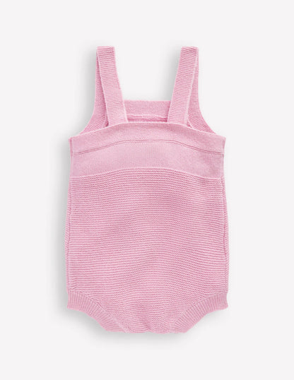 Knitted Romper-Vintage Pink Heart