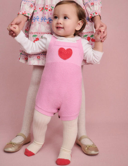 Knitted Romper-Vintage Pink Heart