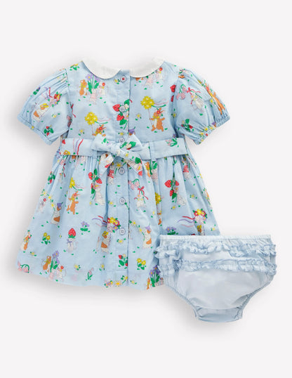 Traditional Smock Dress-Niagara Mist May Day
