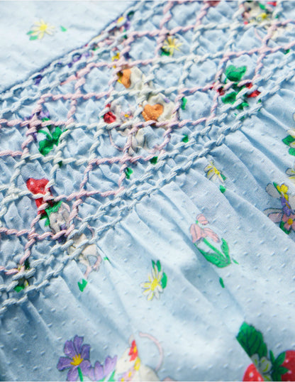 Traditional Smock Dress-Niagara Mist May Day