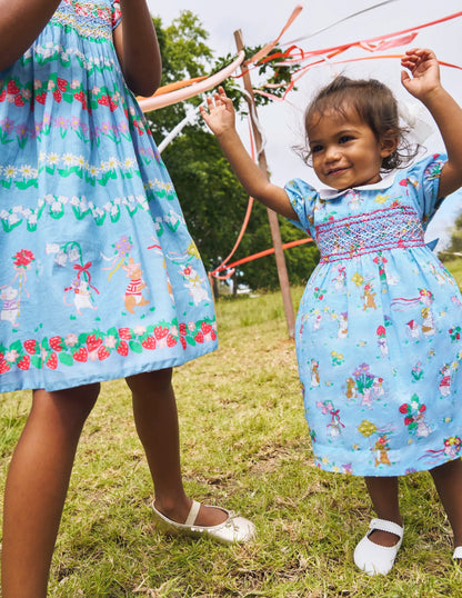 Traditional Smock Dress-Niagara Mist May Day