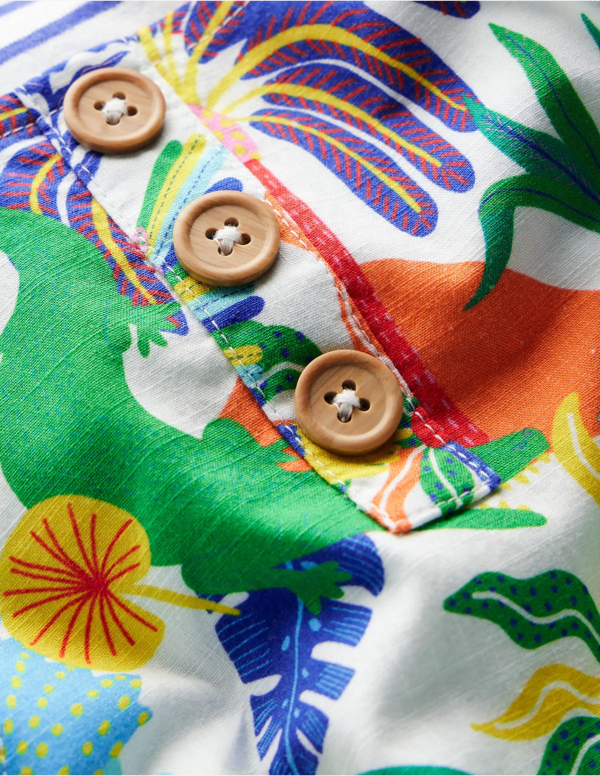 Button Overalls Set-Coconutmilk Multi Jungle