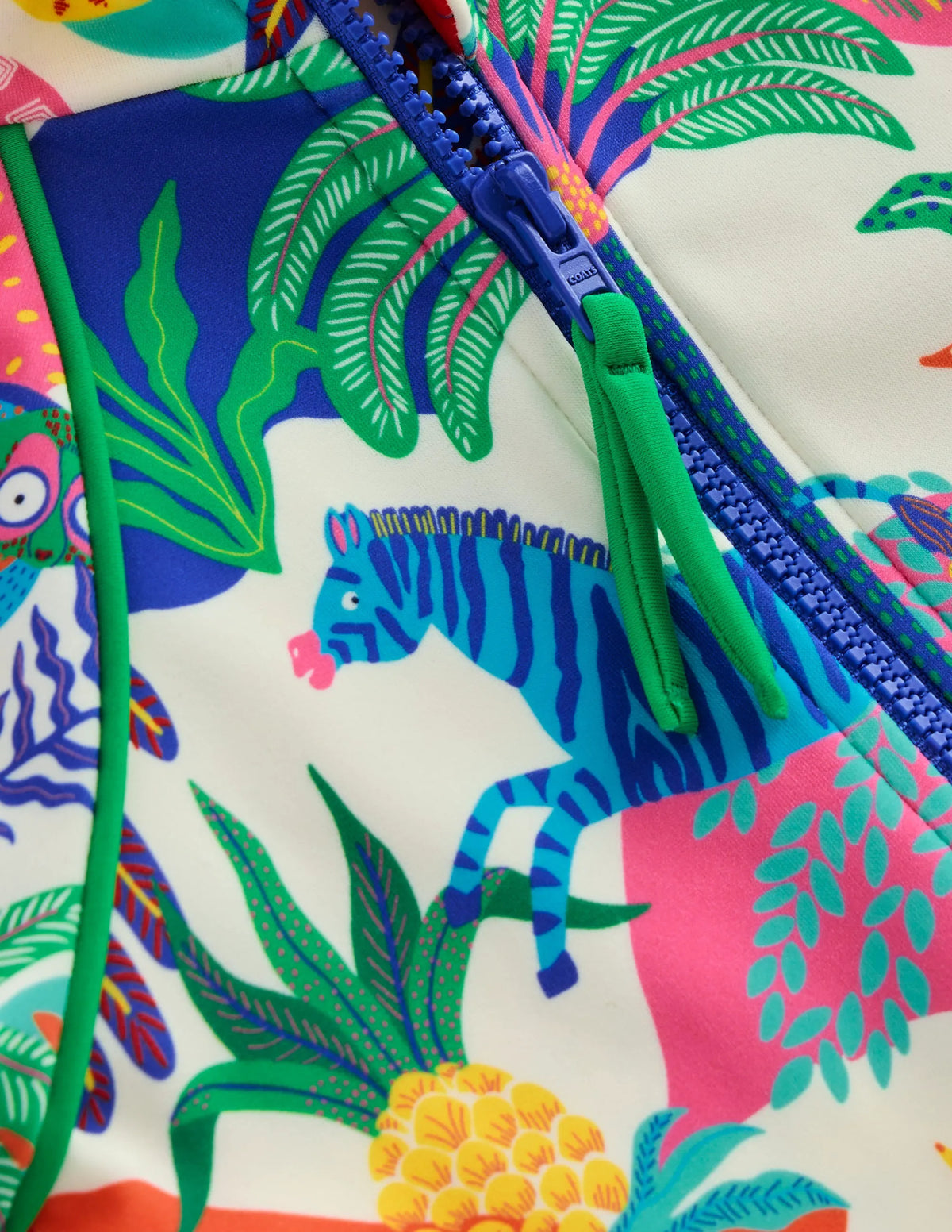 Printed Sun Safe Surfsuit-Soft Ivory Multi Jungle