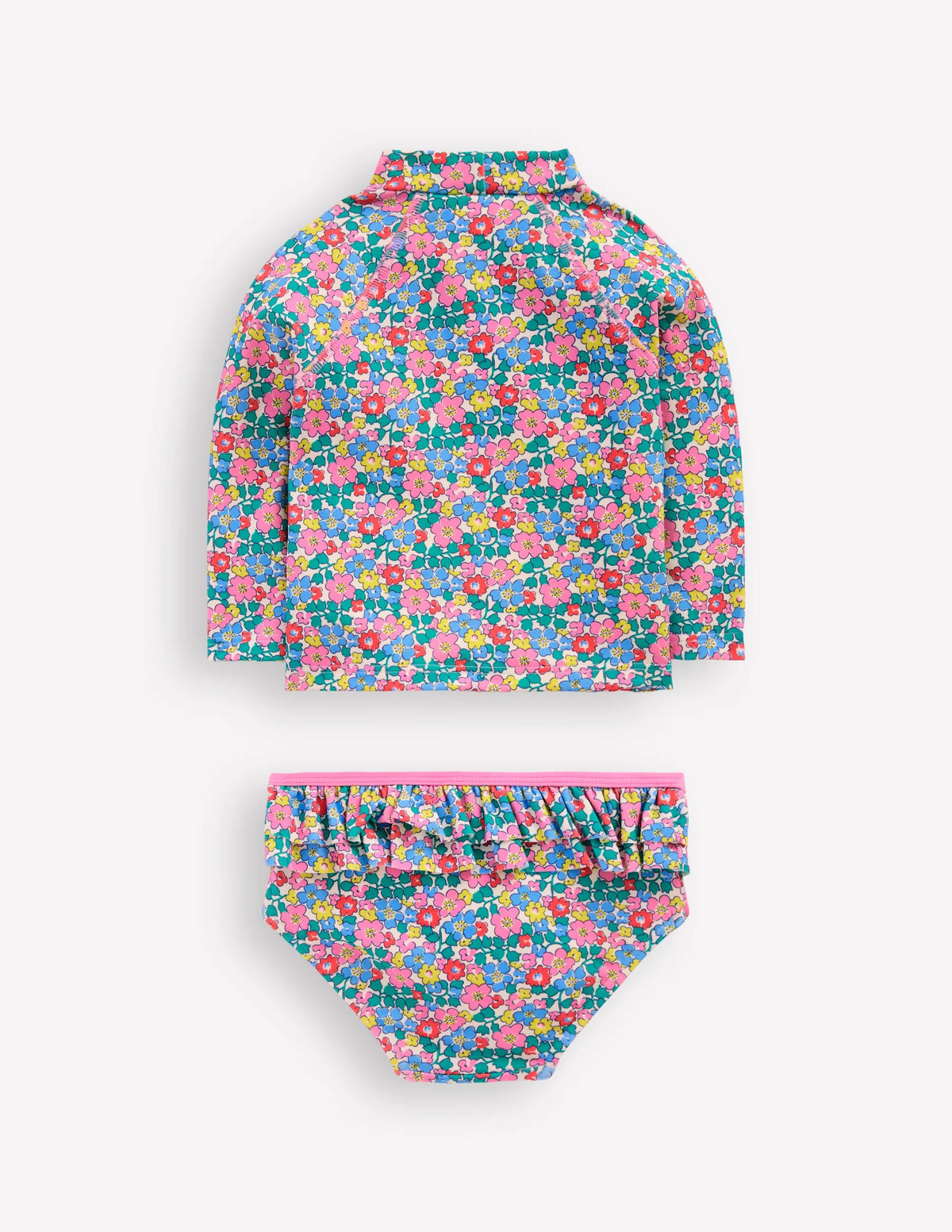 Frilly Rash Vest Set-Multi Flowerbed Shell