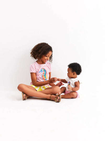 Ruffle Jersey Playset-Prism Pink and Coconut Milk