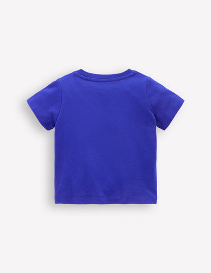 Logo Interest T-Shirt-Bright Blue Turtles