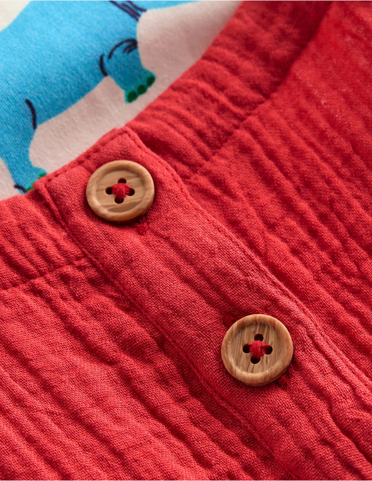 Double Cloth Overalls Set-Poppy Red Jungle