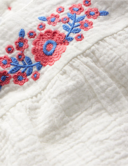 Embroidered Woven Play Set-White Embroidered