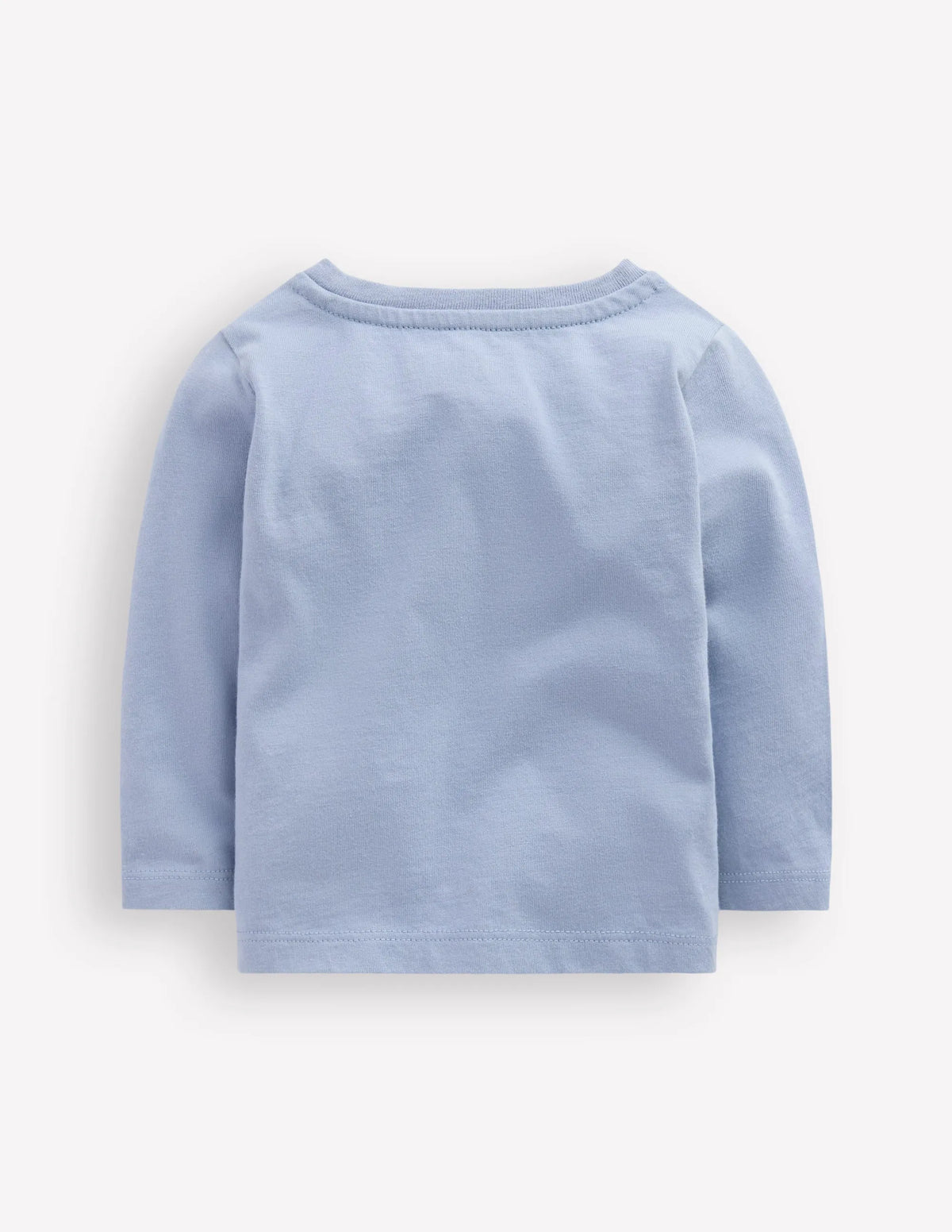 Long Sleeve Appliqué T-Shirt-Light Blue Penguin