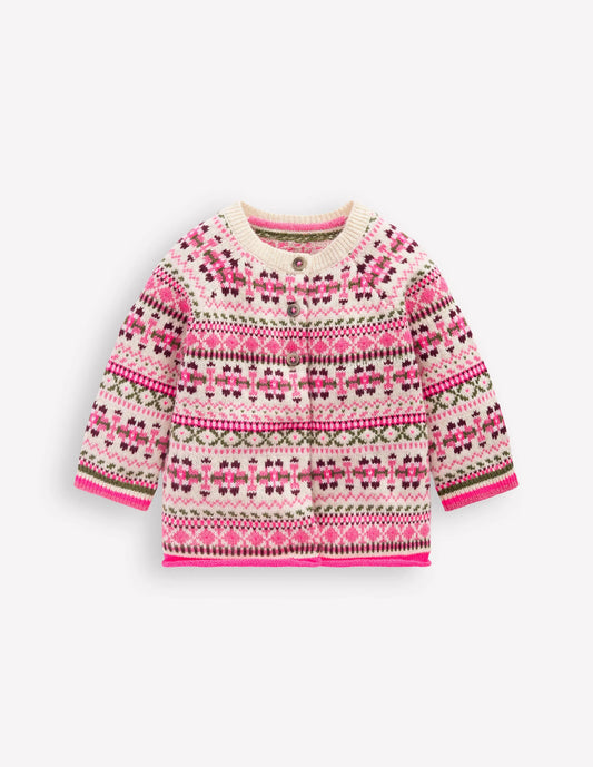 Edie Fair Isle Cardigan-Oatmeal Heritage Fair Isle