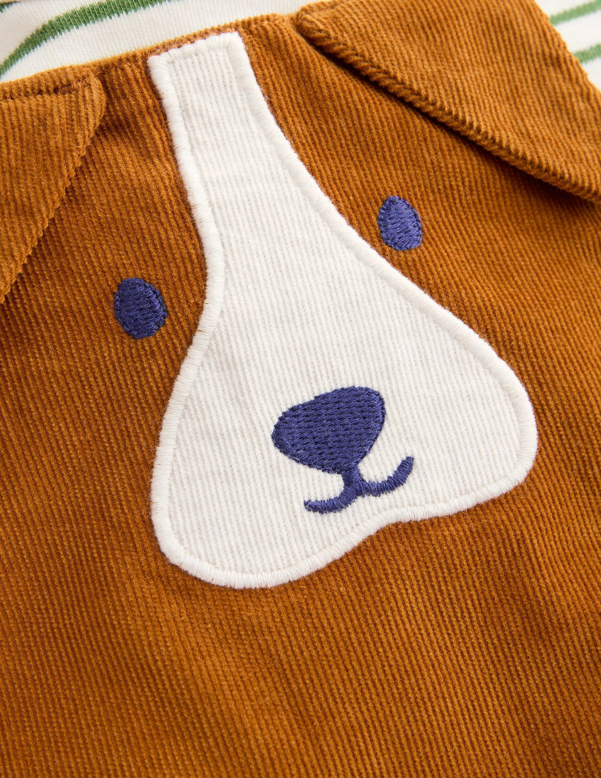 Novelty Cord Overalls Set-Brown Dog