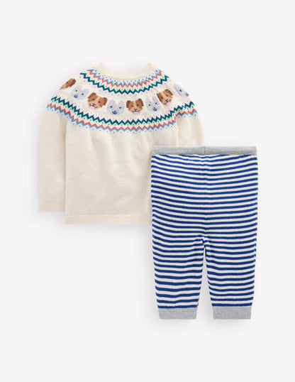 Knitted Play Set-Ecru Marl Pets